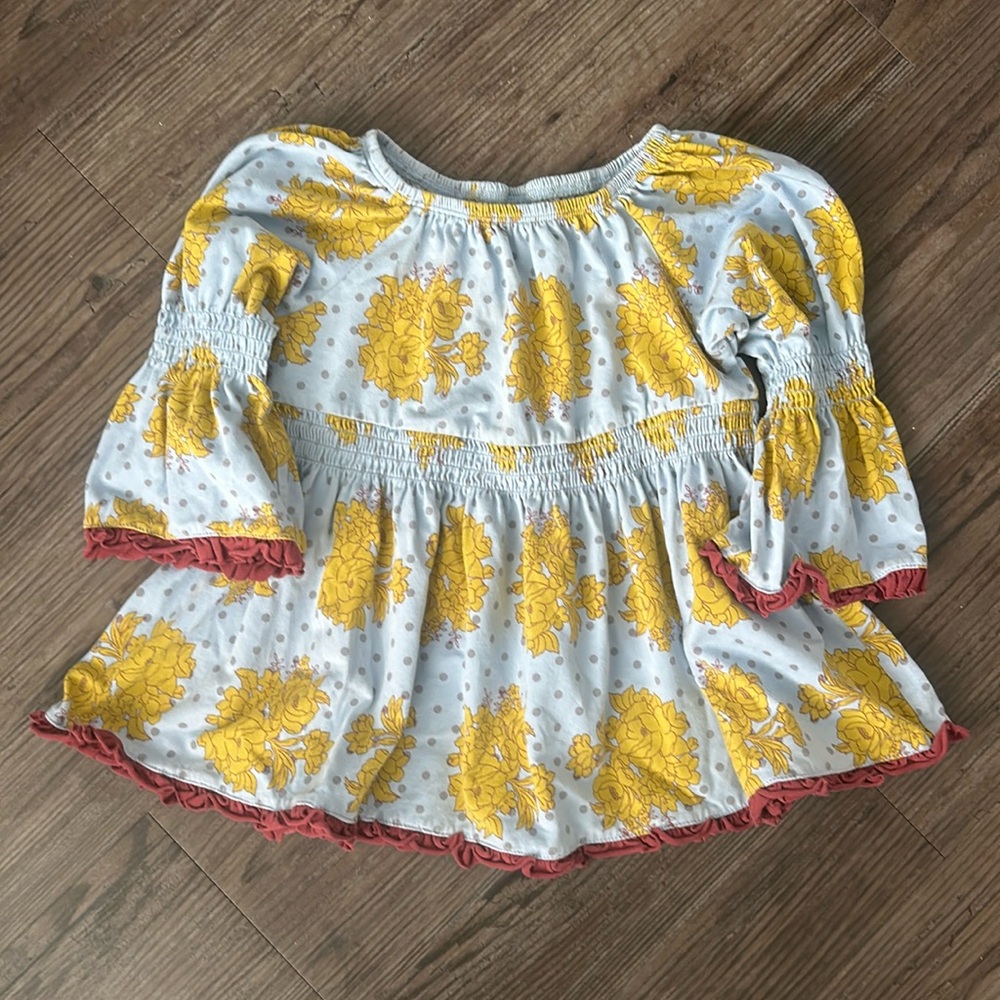 MATILDA JANE CHARACTER COUNTS AMELIA BLUE YELLOW GRAPHIC TUNIC TOP GIRLS 2